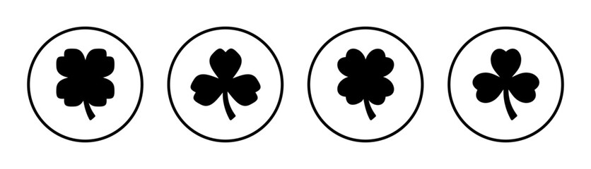 Clover icon set illustration. clover sign and symbol. four leaf clover icon.