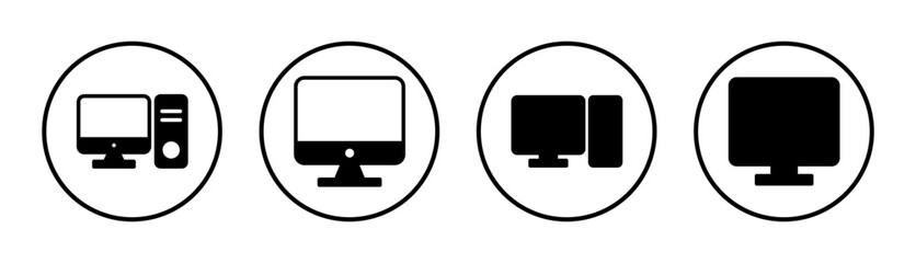 Computer icon set illustration. computer monitor sign and symbol