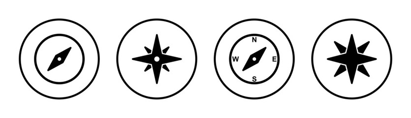 Compass icon set illustration. arrow compass icon sign and symbol