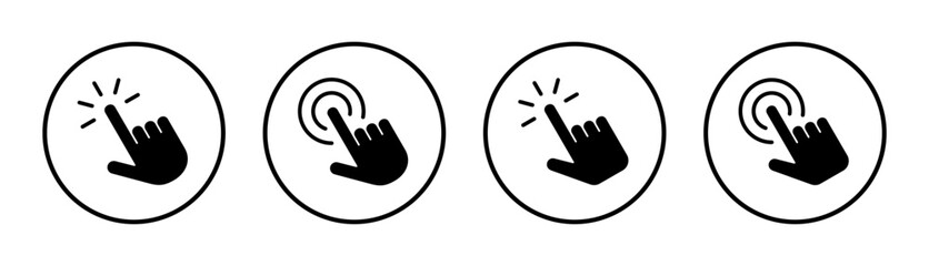 Hand click icon set illustration. pointer sign and symbol. hand cursor icon