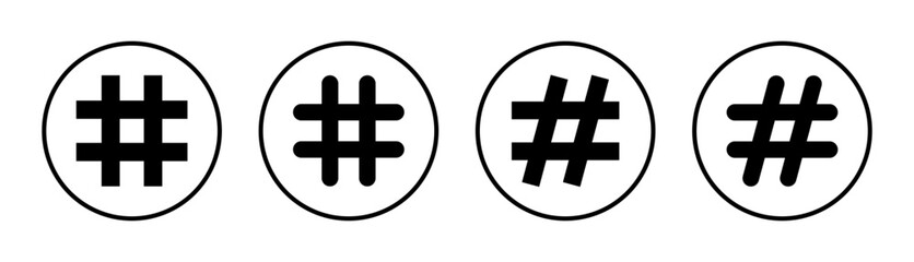 Hashtag icon set illustration. hashtag sign and symbol