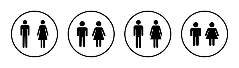 Man and woman icon set illustration. male and female sign and symbol. Girls and boys