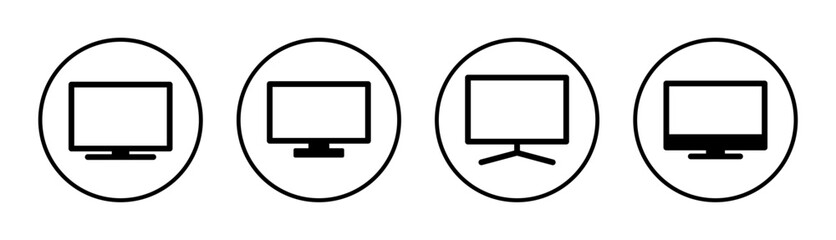 Tv icon set illustration. television sign and symbol