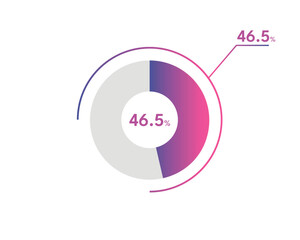 46.5 Percentage circle diagrams Infographics vector, circle diagram business illustration, Designing the 46.5% Segment in the Pie Chart.