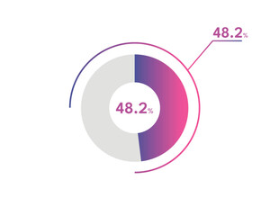 48.2 Percentage circle diagrams Infographics vector, circle diagram business illustration, Designing the 48.2% Segment in the Pie Chart.