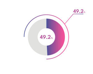 49.2 Percentage circle diagrams Infographics vector, circle diagram business illustration, Designing the 49.2% Segment in the Pie Chart.