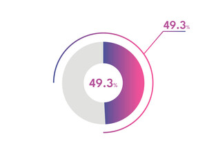 49.3 Percentage circle diagrams Infographics vector, circle diagram business illustration, Designing the 49.3% Segment in the Pie Chart.