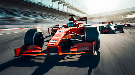 Obraz premium Racing Symphony: Formula 1 Cars Creating an Unforgettable Performance