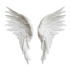 angel wings isolated on a transparent background, generative ai
