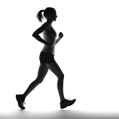 silhouette runner on white background