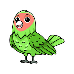 Cute peach faced love bird cartoon