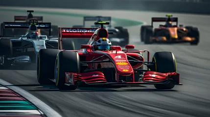 Keuken spatwand met foto Speed Demons: Formula 1 Cars Unleashing their Inner Beast © Tiago