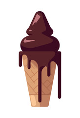 Sweet food icon chocolate ice cream