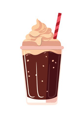 Cute cartoon sweet milkshake drink