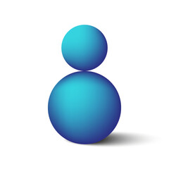 Blue glossy ball. Vector illustration. stock image.