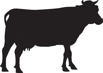 silhouette of a cow