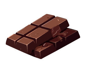 Stack of broken dark chocolate bars