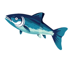 Cute fish swimming on white background