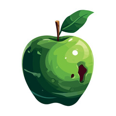 Juicy apple icon on white wallpaper