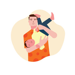 father and son who are enjoying their happiness