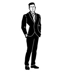 lawyer In Court. Lawyer's Design Illustration.