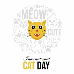 International cat day design