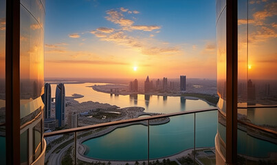 Architectural Marvels: Abu Dhabi's Majestic Skyscrapers Piercing the Sky - Marvel at the awe-inspiring skyscrapers that grace the skyline of Abu Dhabi, the epitome of modern architectural grandeur. 