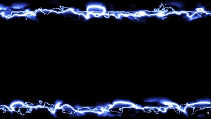 animated blue electric wave frame on black background, Futuristic and technology concept, suitable for gaming video, fighting sport, e-sports game