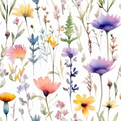 seamless watercolor floral background