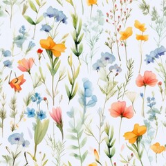 seamless watercolor floral background