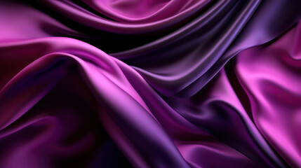 Fototapeta premium Abstract purple magenta background. Silk satin. AI generation