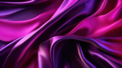 Fototapeta premium Abstract purple magenta background. Silk satin. AI generation