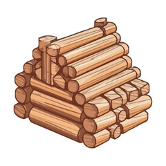 hardwood logs stacked for carpentry industry