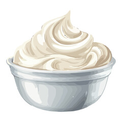 Gourmet fresh whipped cream in bowl