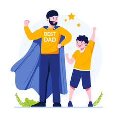Best dad ever flat illustration