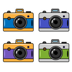 digital,analog,film camera icon set, 디지털,아날로그,필름 카메라 아이콘 세트