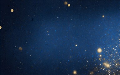 Fototapeta premium Abstract background with Dark blue and gold particle. Christmas Golden light shine particles bokeh on navy blue background. Gold foil texture. Holiday concept.