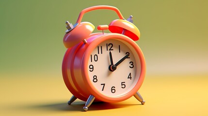 3d rendering alarm clock icon symbol watch design illustration. generative AI