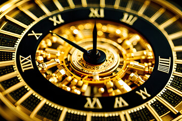 golden clock created using AI Generative Technology