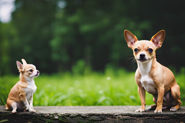 chihuahua dog sitting on the ground  created using AI Generative Technology