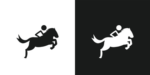 Equestrian sport icon pictogram vector design. Stick figure man horse rider vector icon sign symbol pictogram