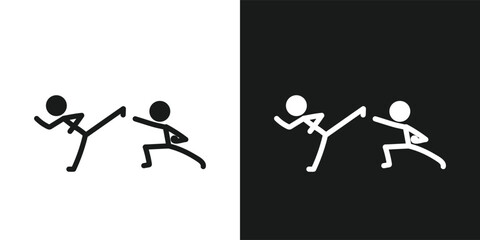 Karate icon pictogram vector design. Stick figure man Karateka vector icon sign symbol pictogram