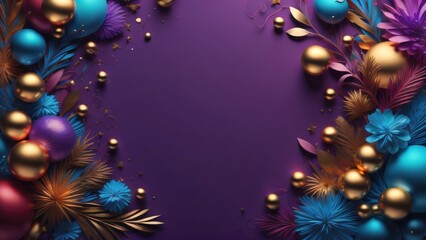 christmas celebration background template illustration. copy space decoration, banner. generative ai
