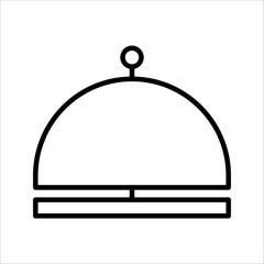 Hotel services, Simple thin line hotel icon, vector icon design, on white background.