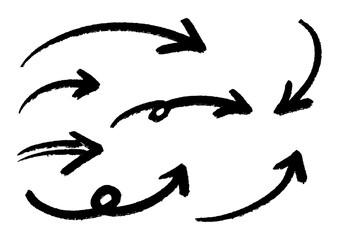 ペンの手書きの矢印セット_黒