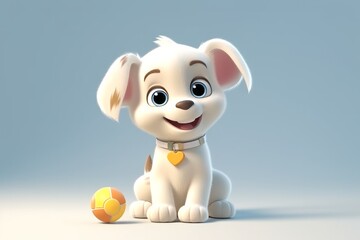 A cute dog anime cartoon style