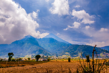 Mountains in rural Guatemala, forests source of oxygen and water, spaces in danger of...