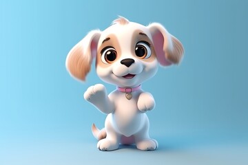 A cute dog anime cartoon style