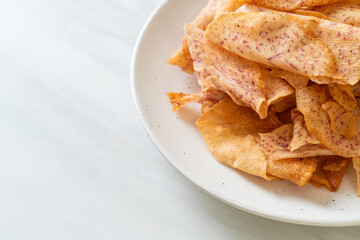 Taro Chips - fried or baked sliced taro