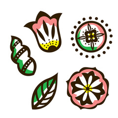 Fototapeta na wymiar set of icons of flowers